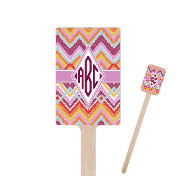Custom Ikat Chevron Rectangle Wooden Stir Sticks (Personalized)