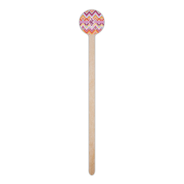 Ikat Chevron Wooden 6" Stir Stick - Round - Single Stick