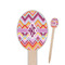Ikat Chevron Oval Wooden Food Picks (Personalized)