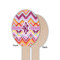 Ikat Chevron Wooden Food Pick - Oval - Single Sided - Front & Back