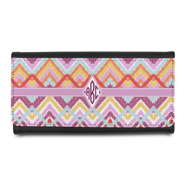 Custom Ikat Chevron Leatherette Ladies Wallet (Personalized)