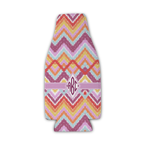 Custom Ikat Chevron Zipper Bottle Cooler (Personalized)