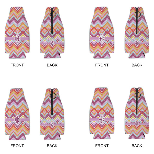 Ikat Chevron Zipper Bottle Cooler - Set of 4 - APPROVAL