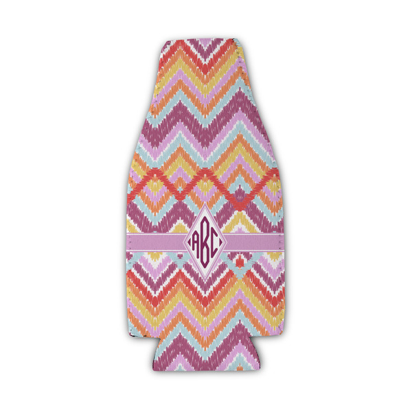 Ikat Chevron Zipper Bottle Cooler - Set of 4 - FRONT