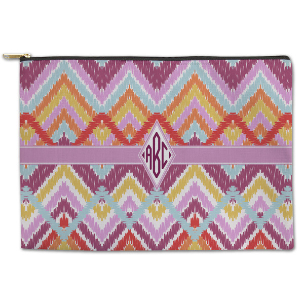 Custom Ikat Chevron Zipper Pouch (Personalized)