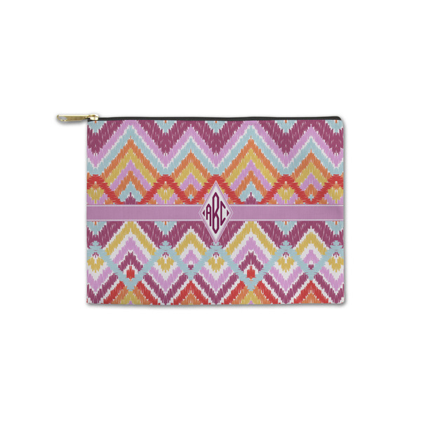 Custom Ikat Chevron Zipper Pouch - Small - 8.5"x6" (Personalized)