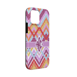 Ikat Chevron iPhone Case - Rubber Lined - iPhone 13 Mini (Personalized)