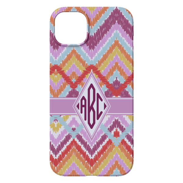 Ikat Chevron iPhone 14 Plus Case - Back