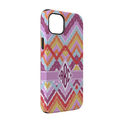 Ikat Chevron iPhone Case - Rubber Lined - iPhone 14 Pro (Personalized)