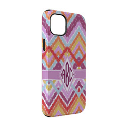 Ikat Chevron iPhone Case - Rubber Lined - iPhone 14 (Personalized)