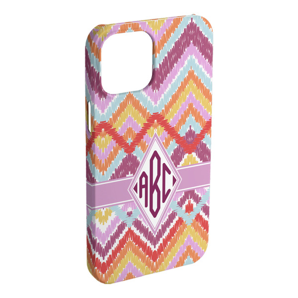 Custom Ikat Chevron iPhone Case - Plastic - iPhone 15 Pro Max (Personalized)