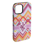 Ikat Chevron iPhone Case - Rubber Lined (Personalized)
