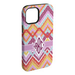 Ikat Chevron iPhone Case - Rubber Lined - iPhone 15 Pro Max (Personalized)