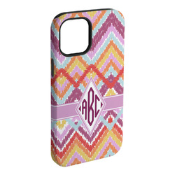 Ikat Chevron iPhone Case - Rubber Lined (Personalized)
