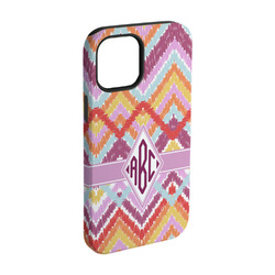 Ikat Chevron iPhone Case - Rubber Lined - iPhone 15 Pro (Personalized)