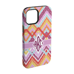 Ikat Chevron iPhone Case - Rubber Lined - iPhone 15 (Personalized)