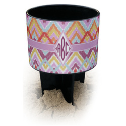 Ikat Chevron Black Beach Spiker Drink Holder (Personalized)