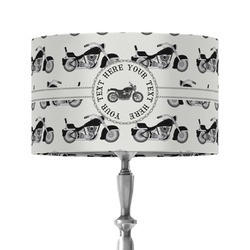 Motorcycle 12" Drum Lamp Shade - Fabric (Personalized)