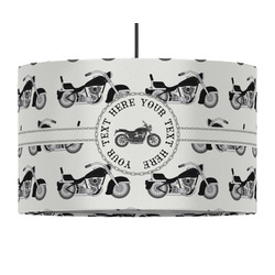 Motorcycle 12" Drum Pendant Lamp - Fabric (Personalized)
