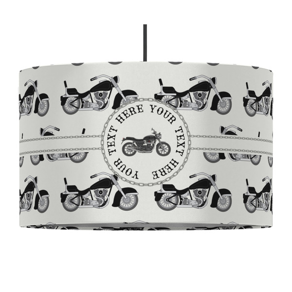 Motorcycle 12" Drum Lampshade - PENDANT (Fabric)