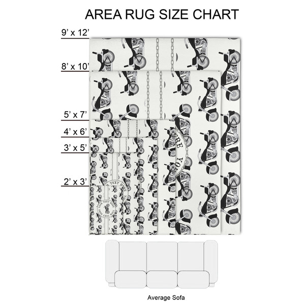 Motorcycle 2'x3' Indoor Area Rugs - Size Chart