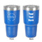 Motorcycle 30 oz Stainless Steel Ringneck Tumbler - Blue - Double Sided - Front & Back