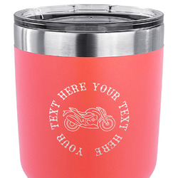 Motorcycle 30 oz Stainless Steel Tumbler - Coral - Single Sided (Personalized)