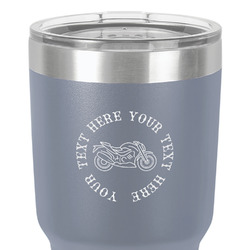 Motorcycle 30 oz Stainless Steel Tumbler - Grey - Double-Sided (Personalized)