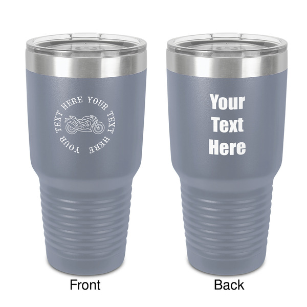 Custom Motorcycle 30 oz Stainless Steel Tumbler - Grey - Double-Sided (Personalized)