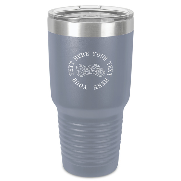 Custom Motorcycle 30 oz Stainless Steel Tumbler - Grey - Single-Sided (Personalized)
