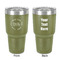 Motorcycle 30 oz Stainless Steel Ringneck Tumbler - Olive - Double Sided - Front & Back