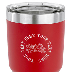 Motorcycle 30 oz Stainless Steel Tumbler - Red - Double Sided (Personalized)