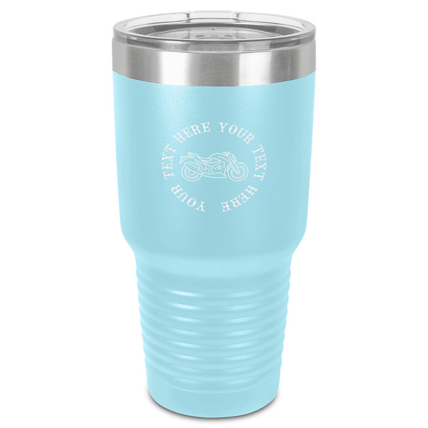 Custom Motorcycle 30 oz Stainless Steel Tumbler - Teal - Single-Sided (Personalized)