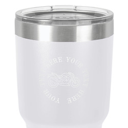 Motorcycle 30 oz Stainless Steel Tumbler - White - Single-Sided (Personalized)