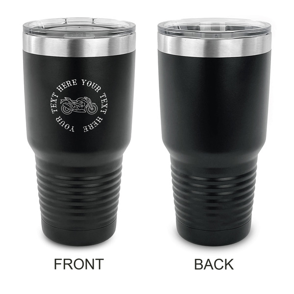 Motorcycle 30 oz Stainless Steel Ringneck Tumblers - Black - Single Sided - APPROVAL