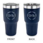 Motorcycle 30 oz Stainless Steel Tumbler - Navy - Double Sided (Personalized)