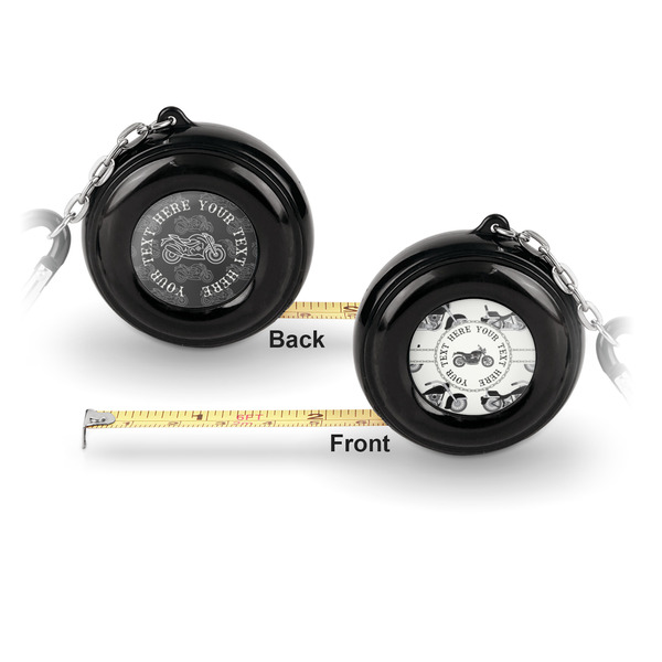 Motorcycle 6-Ft Pocket Tape Measure with Carabiner Hook - Front and Back