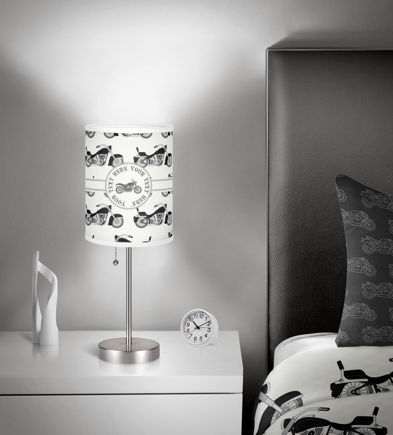 Motorcycle 8" Drum Lamp Shade Canvas (Personalized) YouCustomizeIt