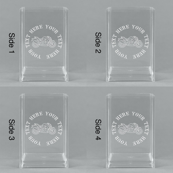 Motorcycle Acrylic Pen Holder - All Sides
