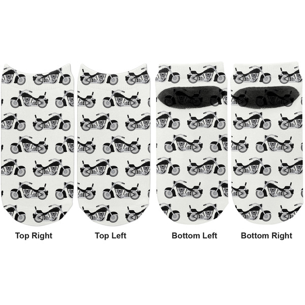 Motorcycle Adult Ankle Socks - Double Pair - Front and Back - Apvl