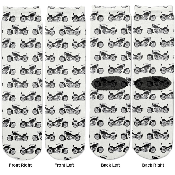 Motorcycle Adult Crew Socks - Double Pair - Front and Back - Apvl