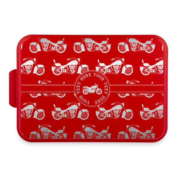 Custom Motorcycle Aluminum Baking Pan with Red Lid (Personalized)