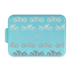 Motorcycle Aluminum Baking Pan with Teal Lid (Personalized)