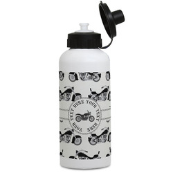 Motorcycle Water Bottles - Aluminum - 20 oz - White (Personalized)