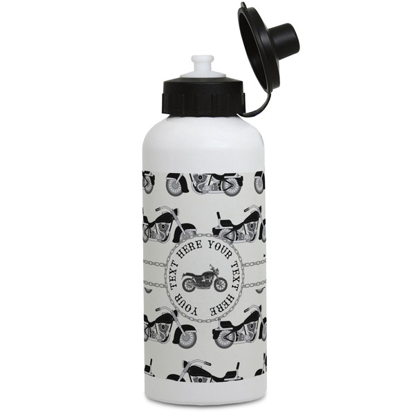 Custom Motorcycle Water Bottles - Aluminum - 20 oz - White (Personalized)