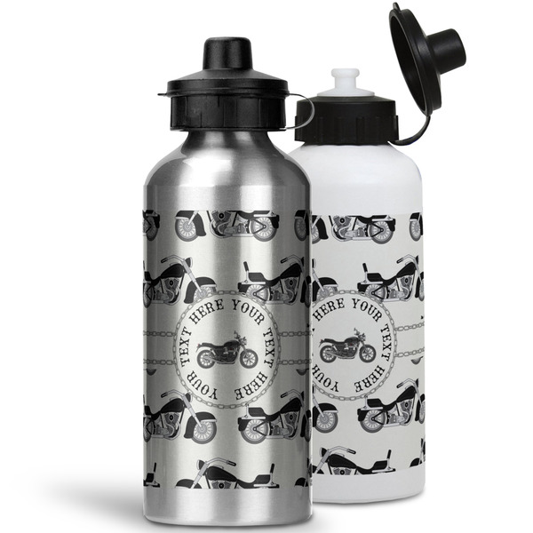 Motorcycle Aluminum Water Bottles - MAIN (white &silver)