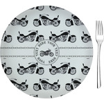 Motorcycle 8" Glass Appetizer / Dessert Plates - Single or Set (Personalized)