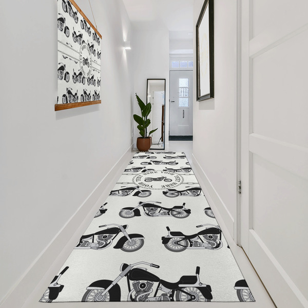 Motorcycle Area Rug Sizes - In Context (vertical)