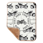 Motorcycle Sherpa Baby Blanket - 30" x 40" w/ Name or Text