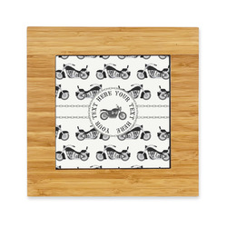 Motorcycle Bamboo Trivet with Ceramic Tile Insert (Personalized)